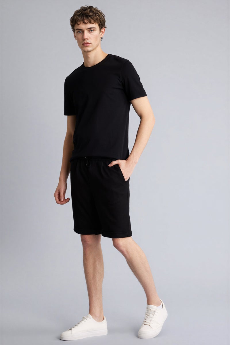 DeFacto Black Man Pique Bermuda Shorts Casual - Image 2
